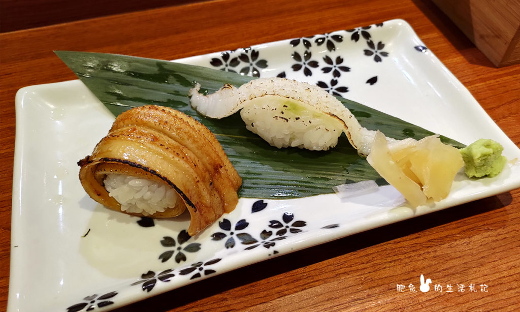 星鰻壽司與比目魚壽司
